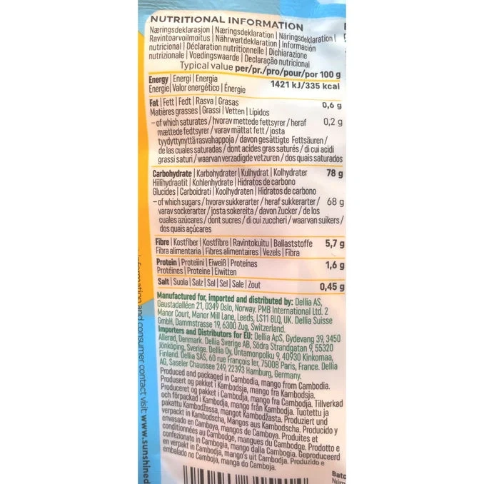 Torkad Mango 18-pack
