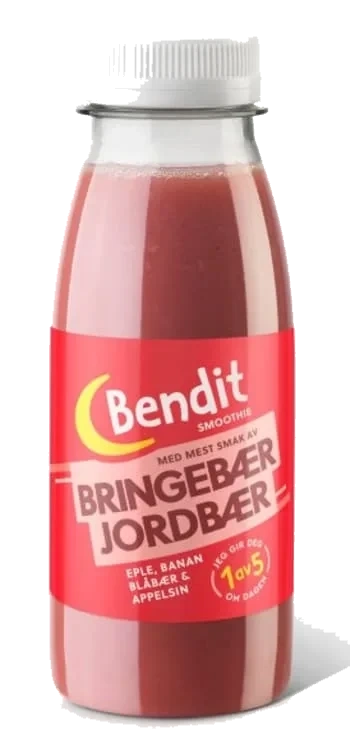 Bendit Smoothie Bringebær Jordbær 250ml
