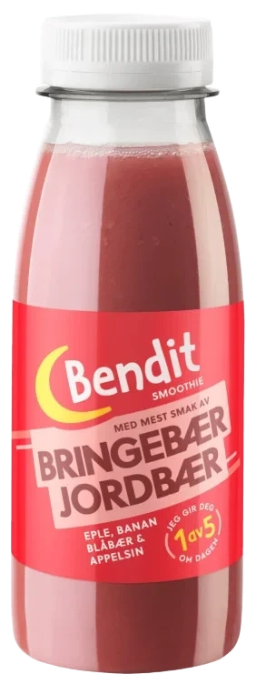 Smoothie Bringebær&Jordbær 250ml Bendit