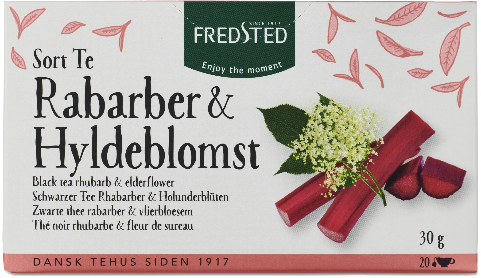 Svart te Rabarber & fläder 20-pack Eko