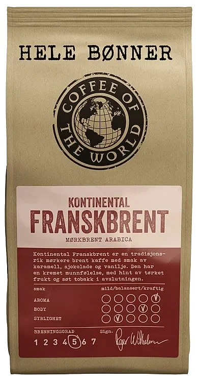 Franskbrent Hele Bønner 340g Cotw