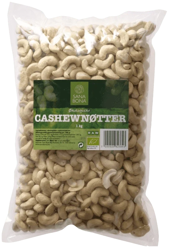 Sana Bona Økologiske Cashewnøtter 1000g