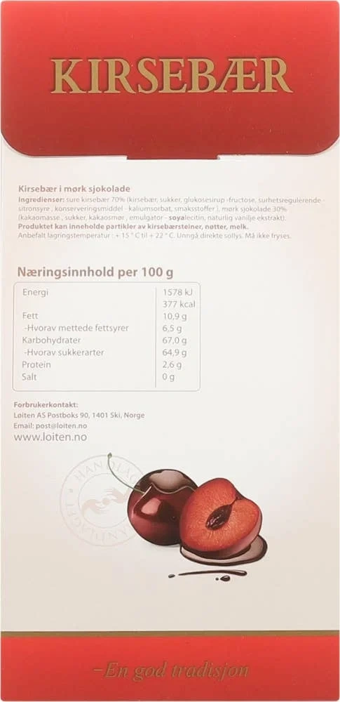 Fruktsjokolade med kirsebær