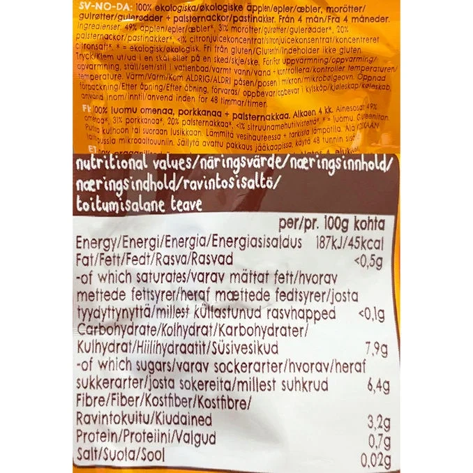 Puré Morot Äpple Palsternacka 7-pack