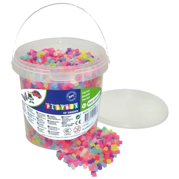 Rørperler Glittermiks 5000 Stk I Bøtte