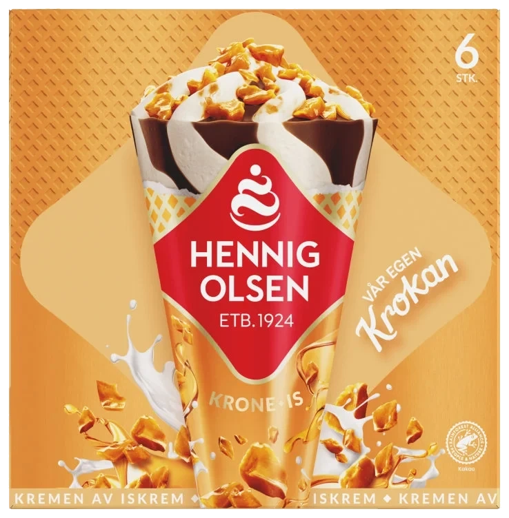 Krone-Is Krokan 6stk Hennig-Olsen