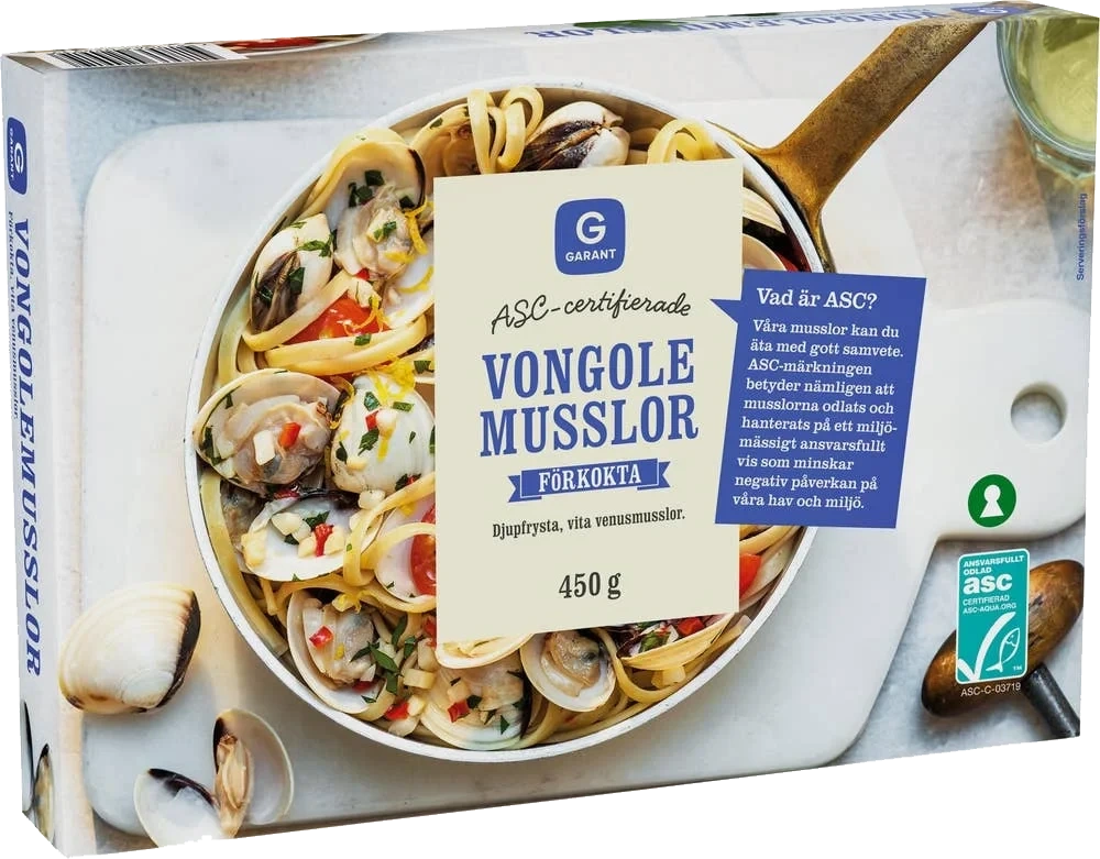 Vongole Musslor ASC Fryst