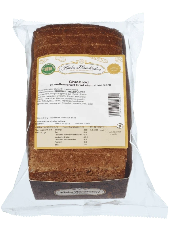 Klæbu Chiabrød Glutenfri 600g