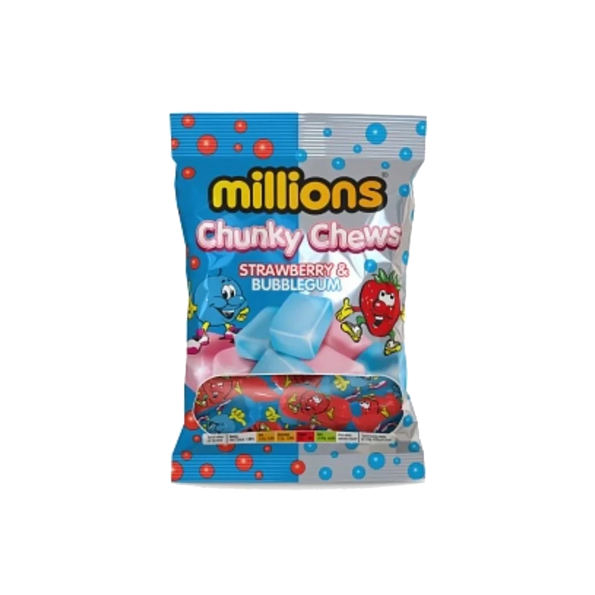 Millions Chunky Chews Strawberry & Bubblegum 120g
