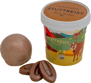Sjokoladeis med Skje i Lokk 125ml Stuttreist Is & Sorbet