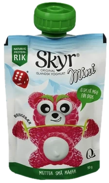 Skyr Mini Bringebær 90g pose Q
