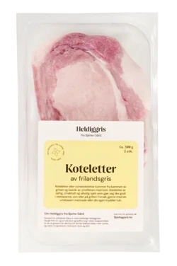 Heldiggris Koteletter av Frilandsgris 2pk 500g