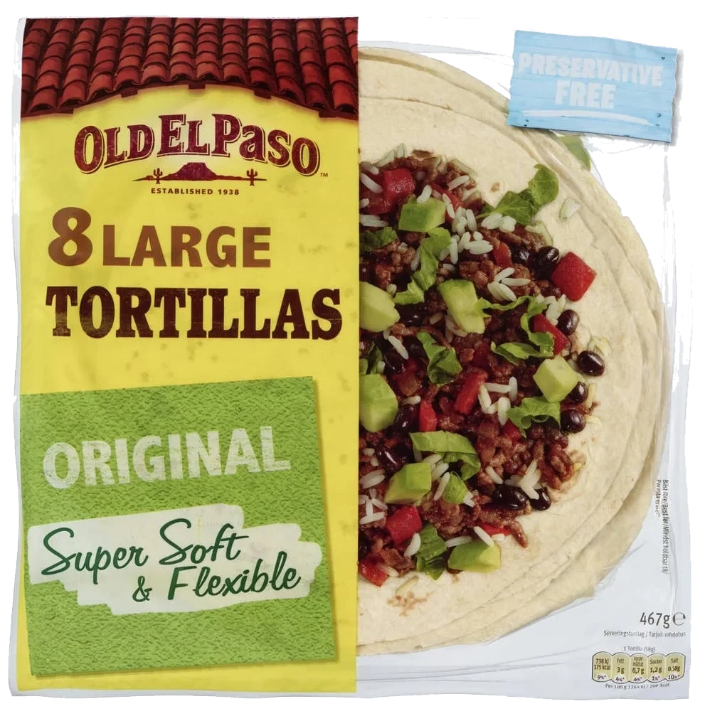 Tortillas Hvete Large