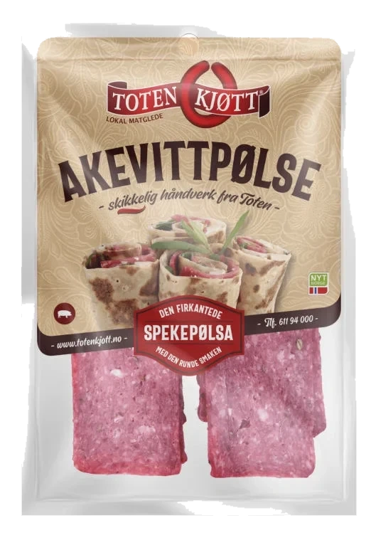 Akevittpølse 100g Toten Kjøtt