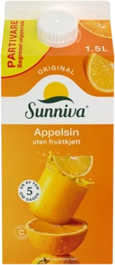 Sunniva Appelsinjuice Original 1.5l Tine