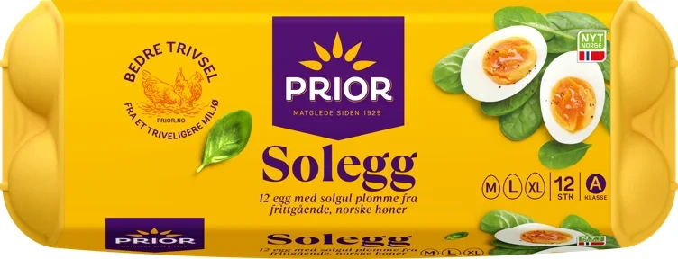 Solegg Frittgående m/L/XL 12stk Prior