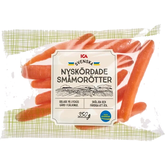 Småmorötter Nyskördade 350g Klass 1 ICA