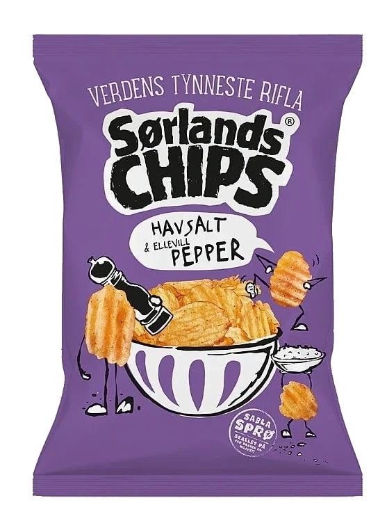 Verdens Tynneste Rifla Havsalt&Pepper 240g