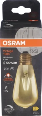Led Lyspære Edison 6,5w E27 Fil Dim