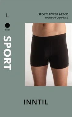 Men's Sports Boxer, 2-pk, Black, L