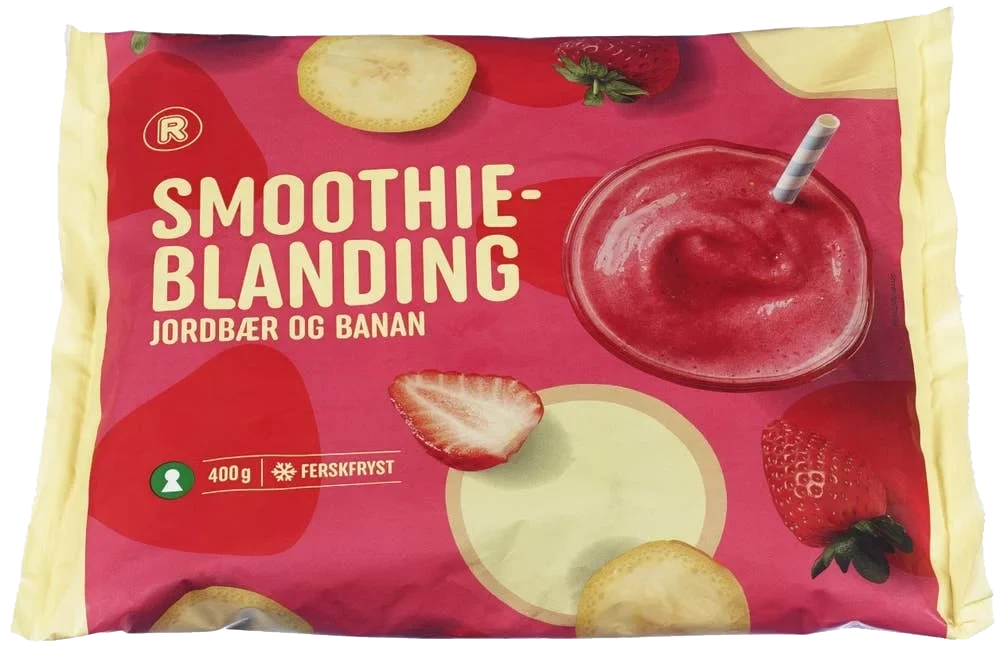 Smoothieblanding jordbær & banan