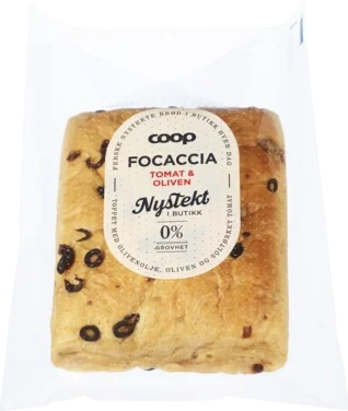 Coop Focaccia Bs Tomat Oliven 400g