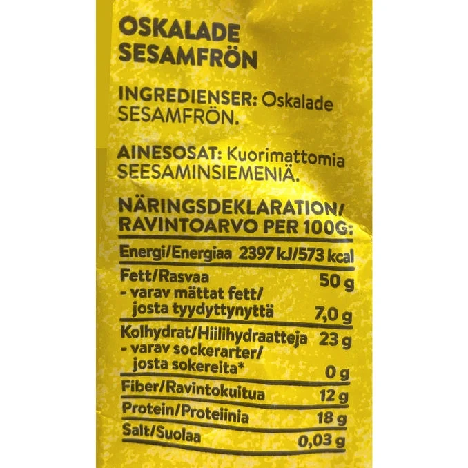 Oskalade Sesamfrön