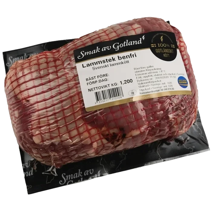 Lammstek benfri nätad ca 1,2kg Smak av Gotland