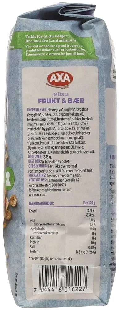 Müsli frukt & bær