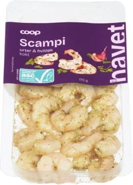 Scampi Urter og Hvitløk 170g Coop