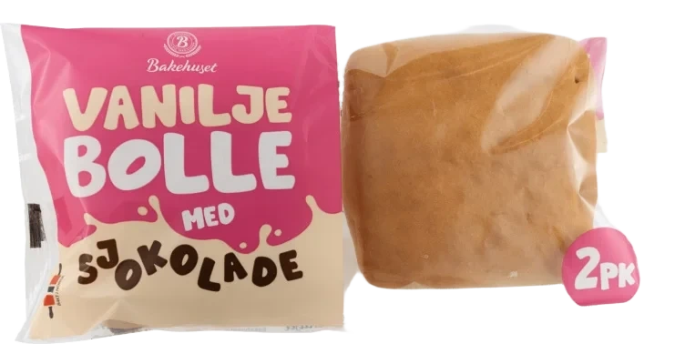 Vaniljebolle m/Sjokolade 2pk Bakehuset