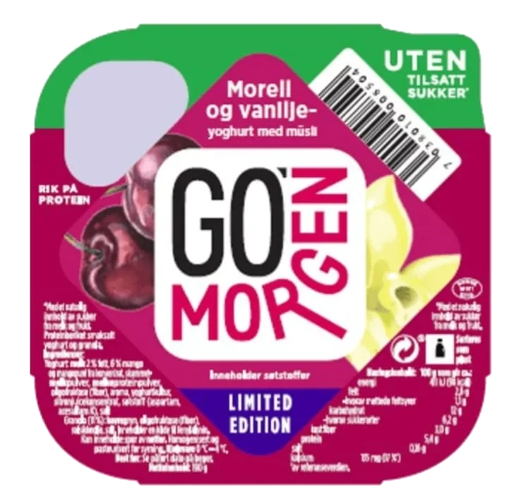 Go Morgen Yoghurt uten Morell&Vanilje 190g Tine