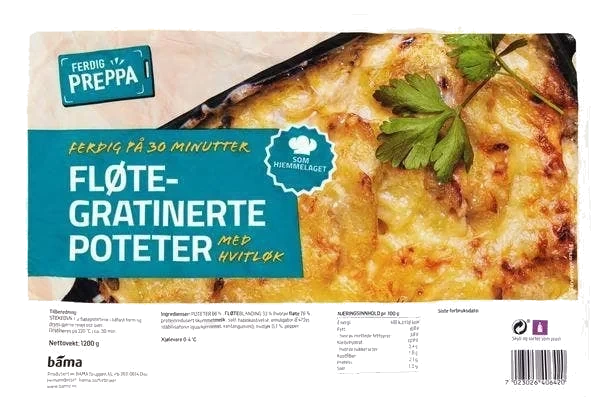 Fløtegratinerte poteter med hvitløk