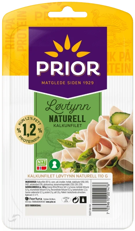 Prior Kalkunfilet Løvtynn 110g
