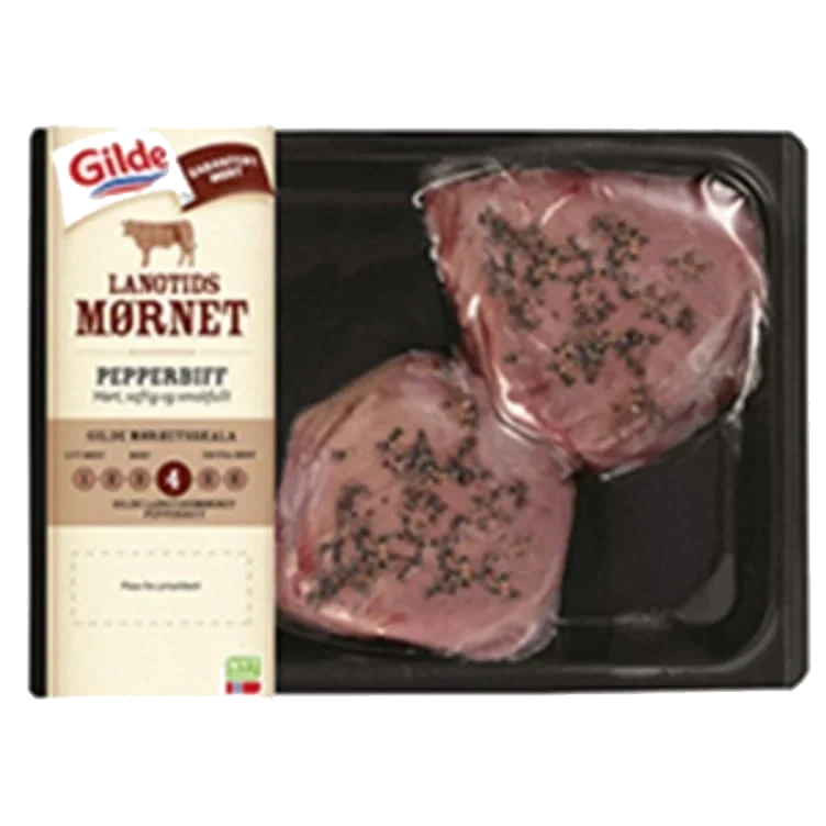 Storfe Pepperbiff Av Mørbrad skivet Ca350g Gilde