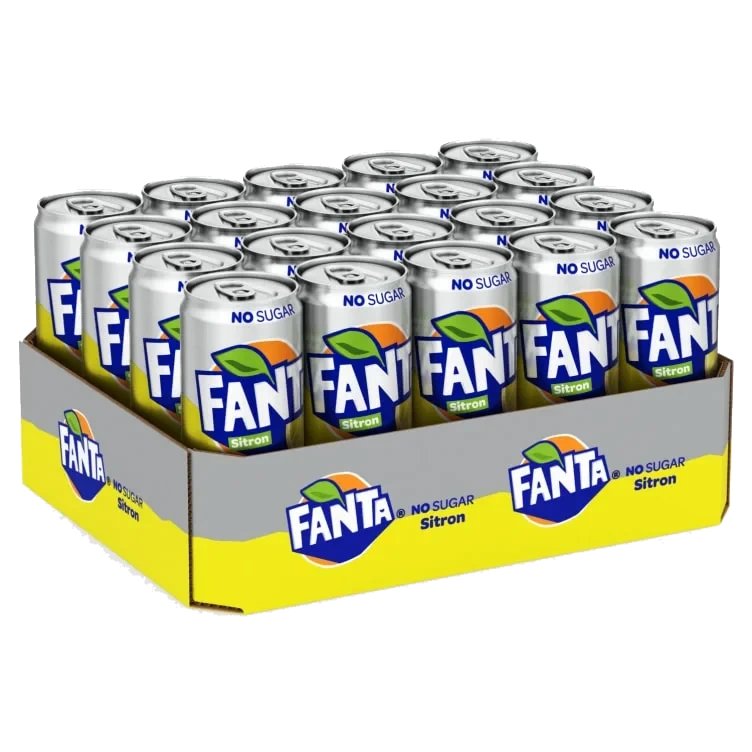 Fanta Lemon u/Sukker 0,33lbx Brett A 20stk