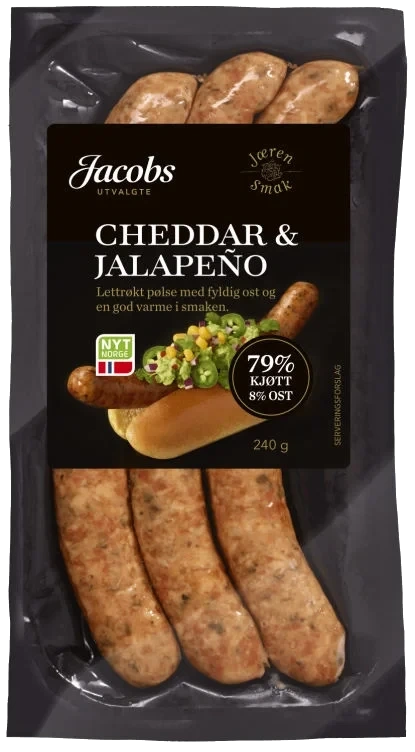 Pølse Cheddar&jalapeno 240g Jacobs