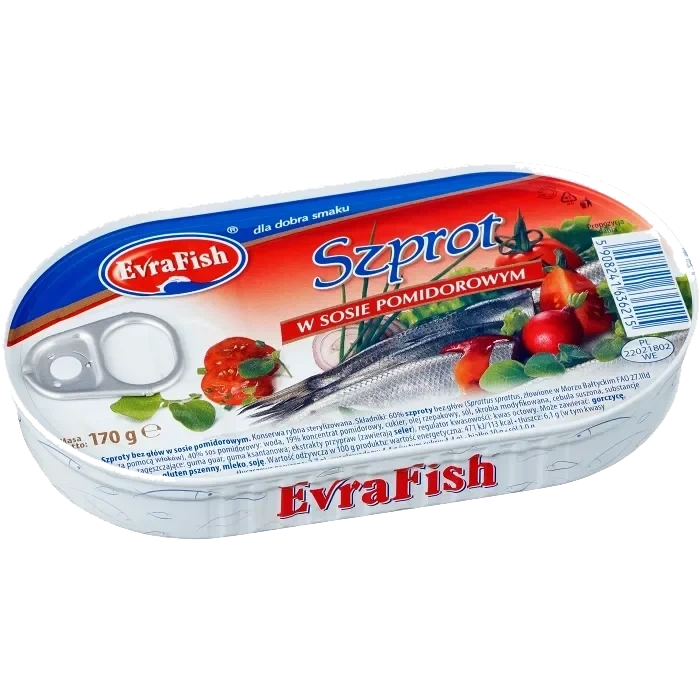 Skarpsill i tomatsås 170g Evra Fish