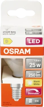 Led Lyspære cl P 25 E14 Dimbar Matt