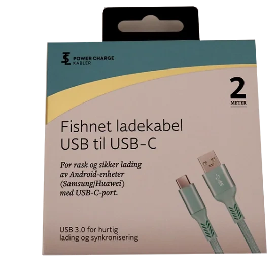 Ladekabel-fishnet USB-C Turkis 2M