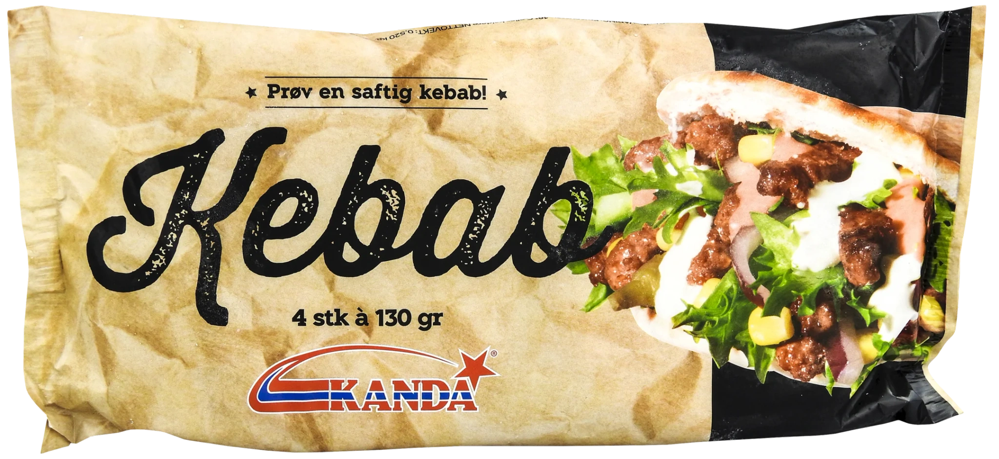 Kanda Kebab Porsjon 4stk x 130g