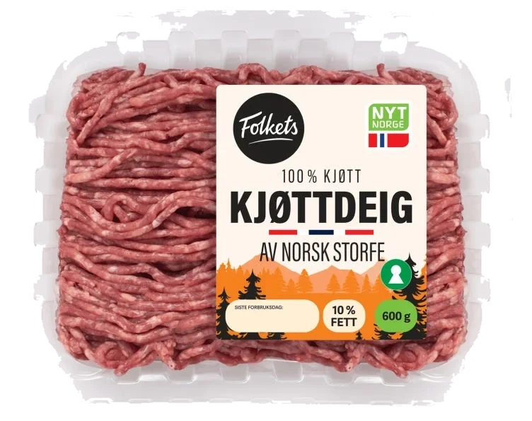 Kjøttdeig Storfe Magrere 10% 600g Folkets