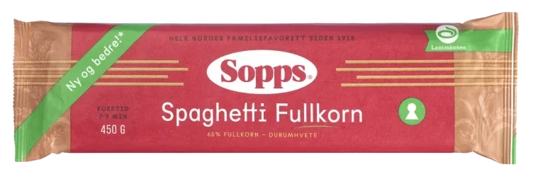 Spaghetti Fullkorn 450g Sopps