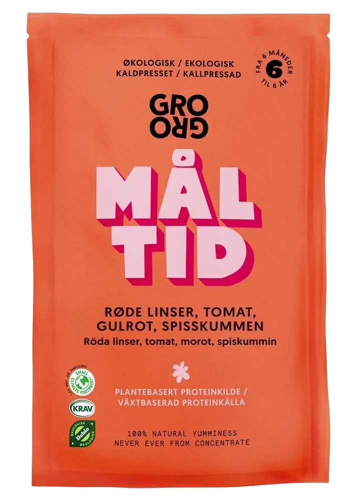Måltid med røde linser og tomat Fra 6 mnd, økologisk, 100 g