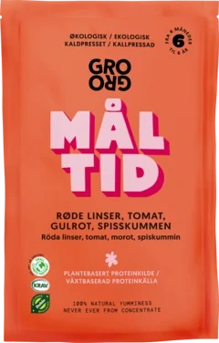 Måltid med røde linser og tomat Fra 6 mnd, økologisk, 100 g