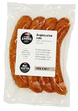 Anguspølse Cheddar&Pepper Ca260g Meny