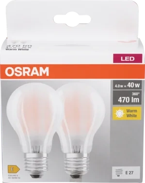Led Pære cl A 40 Matt E27 2pk