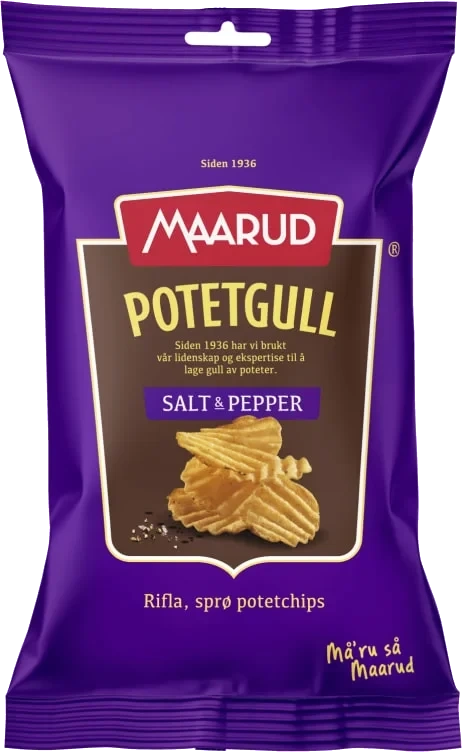 Potetgull Salt&pepper 40g Maarud Krt 20stk