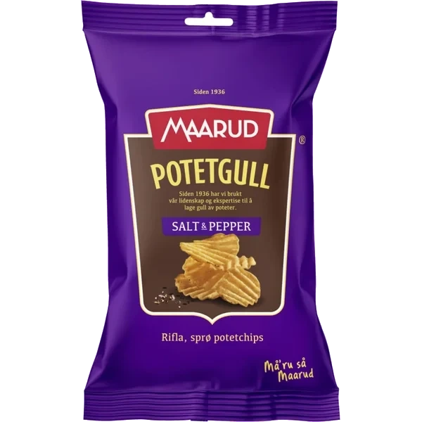 Potetgull Salt&pepper 40g Maarud Krt 20stk
