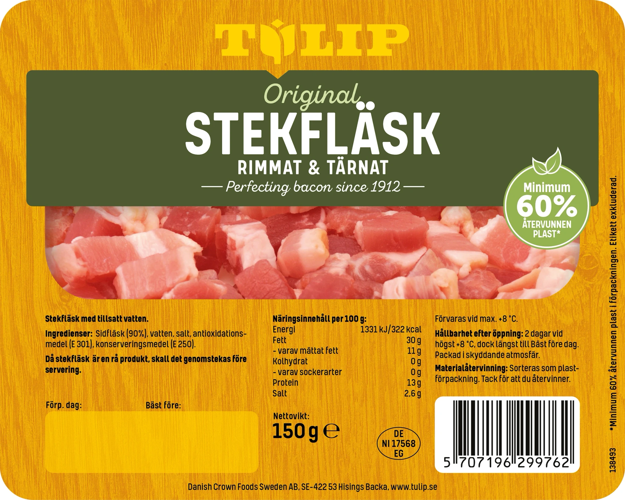 Stekfläsk Tärnat